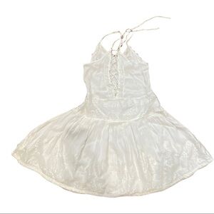 Palma mini  with tie back lace details lace up back dress